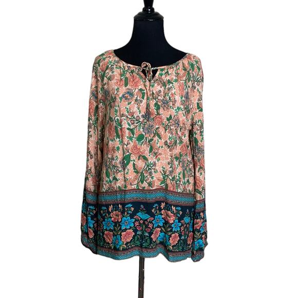 Suzanne Betro long sleeves floral tunic top size M - Picture 1 of 8